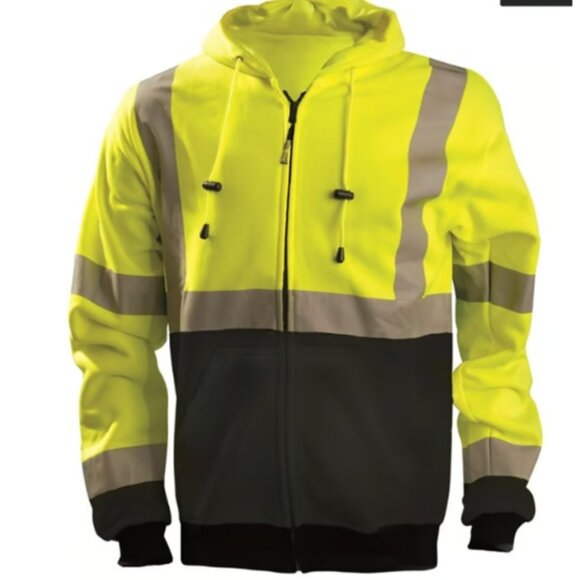 Class 3 Reflective 9 oz. Zip-up Sweatshirt Hoodie - High Risk Environments - Picture 5 of 5